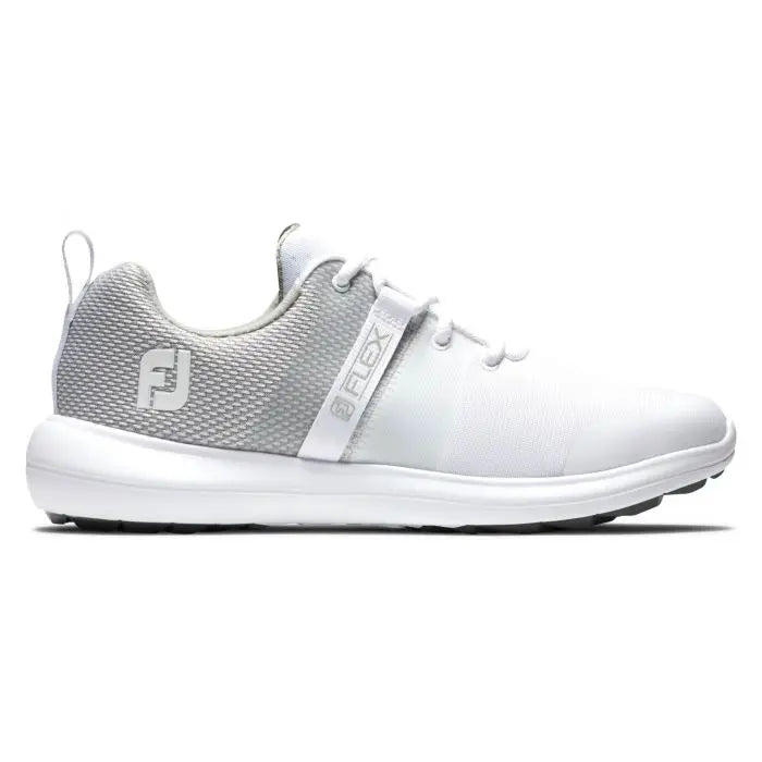 FootJoy Women's Flex Spikeless Shoes - White/Grey #95754