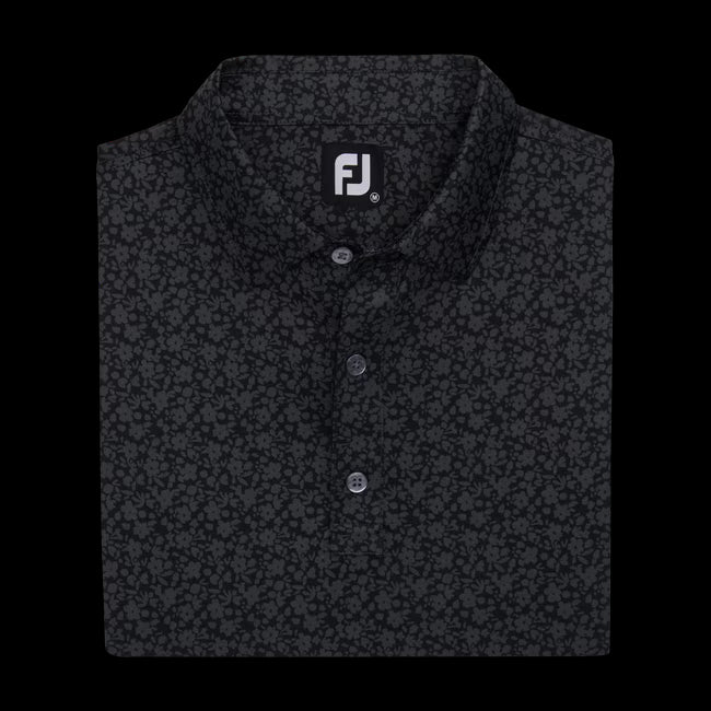 Footjoy Painted Floral Lisle Self Collar Polo #28841