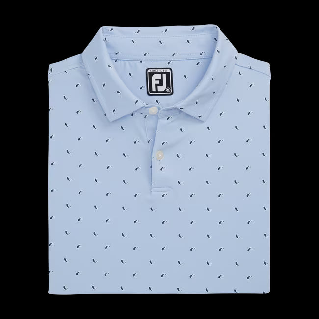 Footjoy Paisley Print Lisle Self Collar Polo #30270