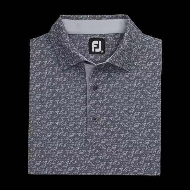 Footjoy Golf Course Doodle Stretch Pique Self Collar Polo #30246