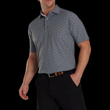 Load image into Gallery viewer, Footjoy Golf Course Doodle Stretch Pique Self Collar Polo #30246
