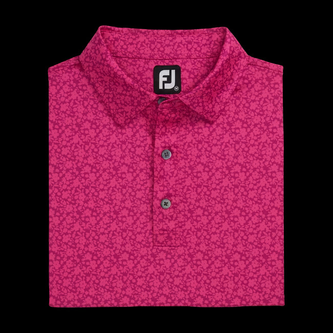 Footjoy Painted Floral Lisle Self Collar Polo #30269